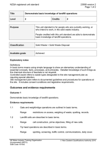 NZQA registered unit standard 23568 version 2  Page 1 of 2