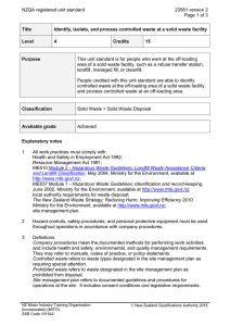 NZQA registered unit standard 23581 version 2  Page 1 of 3