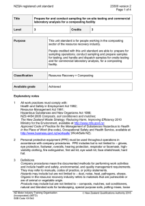 NZQA registered unit standard 23300 version 2  Page 1 of 4