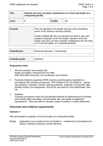 NZQA registered unit standard 23323 version 2  Page 1 of 4