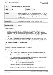 NZQA registered unit standard 22566 version 3  Page 1 of 4