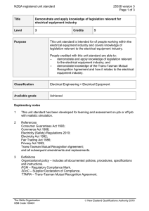NZQA registered unit standard 25338 version 3  Page 1 of 3