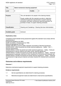 NZQA registered unit standard 17271 version 5  Page 1 of 3