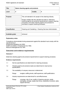 NZQA registered unit standard 17274 version 5  Page 1 of 3