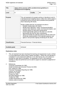 NZQA registered unit standard 28198 version 1  Page 1 of 5