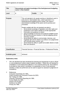 NZQA registered unit standard 28203 version 1  Page 1 of 4