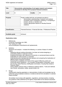 NZQA registered unit standard 28365 version 1  Page 1 of 3