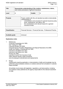 NZQA registered unit standard 28370 version 1  Page 1 of 3