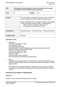NZQA registered unit standard 28371 version 1  Page 1 of 3