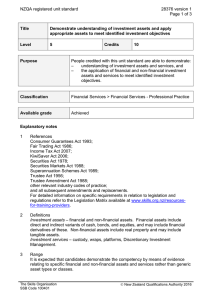 NZQA registered unit standard 28376 version 1  Page 1 of 3