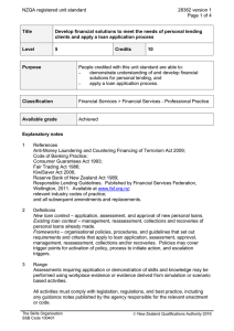 NZQA registered unit standard 28382 version 1  Page 1 of 4