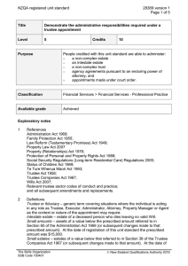 NZQA registered unit standard 28389 version 1  Page 1 of 5