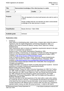 NZQA registered unit standard 28025 version 1  Page 1 of 3