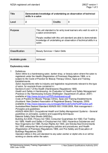 NZQA registered unit standard 28027 version 1  Page 1 of 3