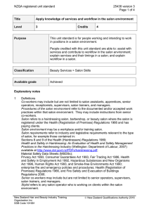 NZQA registered unit standard 25438 version 3  Page 1 of 4