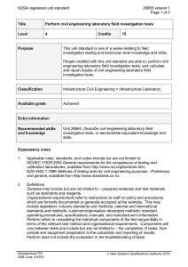 NZQA registered unit standard 26665 version 1  Page 1 of 3
