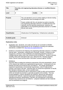 NZQA registered unit standard 26673 version 2  Page 1 of 3