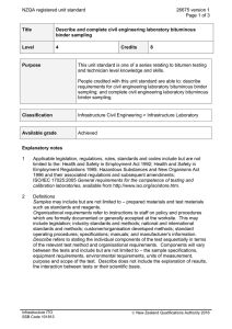 NZQA registered unit standard 26675 version 1  Page 1 of 3