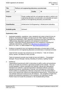 NZQA registered unit standard 28721 version 1  Page 1 of 3