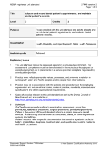 NZQA registered unit standard 27448 version 2  Page 1 of 3