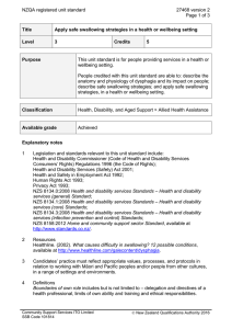 NZQA registered unit standard 27468 version 2  Page 1 of 3