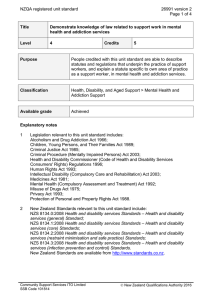 NZQA registered unit standard 26991 version 2  Page 1 of 4