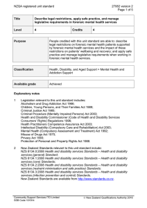 NZQA registered unit standard 27082 version 2  Page 1 of 5