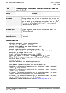 NZQA registered unit standard 27083 version 2  Page 1 of 5