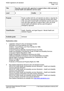 NZQA registered unit standard 27089 version 2  Page 1 of 5