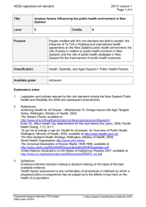 NZQA registered unit standard 28131 version 1  Page 1 of 4
