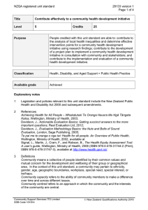 NZQA registered unit standard 28133 version 1  Page 1 of 4