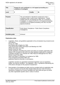 NZQA registered unit standard 26933 version 1  Page 1 of 4