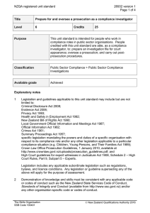 NZQA registered unit standard 26932 version 1  Page 1 of 4