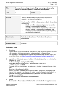 NZQA registered unit standard 29208 version 1  Page 1 of 4