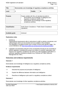 NZQA registered unit standard 29182 Version 1  Page 1 of 2