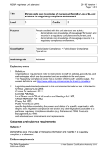 NZQA registered unit standard 29183 Version 1  Page 1 of 3
