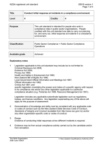 NZQA registered unit standard 26918 version 1  Page 1 of 4
