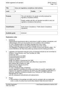 NZQA registered unit standard 29197 Version 1  Page 1 of 3