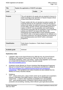 NZQA registered unit standard 19514 version 4  Page 1 of 6