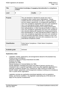 NZQA registered unit standard 26928 version 1  Page 1 of 5