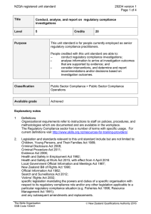 NZQA registered unit standard 29204 version 1  Page 1 of 4