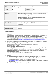 NZQA registered unit standard 29206 version 1  Page 1 of 3