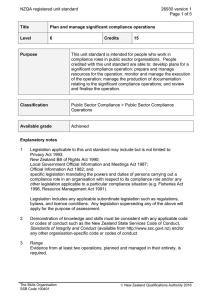 NZQA registered unit standard 26930 version 1  Page 1 of 5