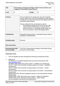 NZQA registered unit standard 27435 version 1  Page 1 of 4