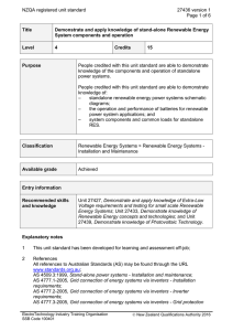 NZQA registered unit standard 27436 version 1  Page 1 of 6