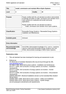 NZQA registered unit standard 27437 version 1  Page 1 of 4