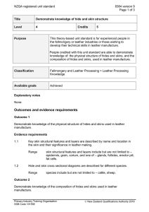 NZQA registered unit standard 8384 version 9  Page 1 of 3