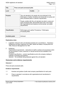NZQA registered unit standard 16492 version 5  Page 1 of 3