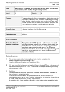 NZQA registered unit standard 21172 version 3  Page 1 of 4