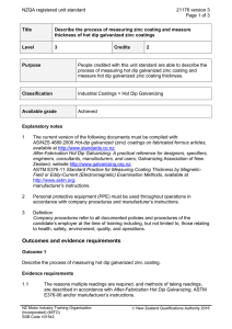 NZQA registered unit standard 21176 version 3  Page 1 of 3